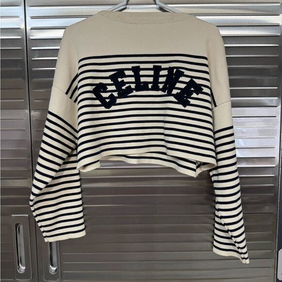Celine Nautical Striped Cropped Sweater XS - Picture 1 of 10